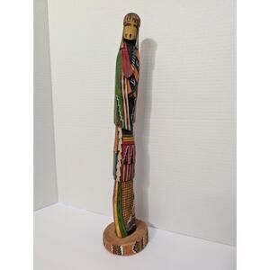 Yellow Corn Kachina Doll Signed B. Jones Native American Navajo Wood Carving